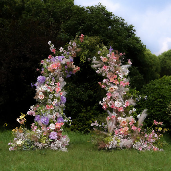 Nola: Pink Purple Flowers Artical Flower Arch For Wedding