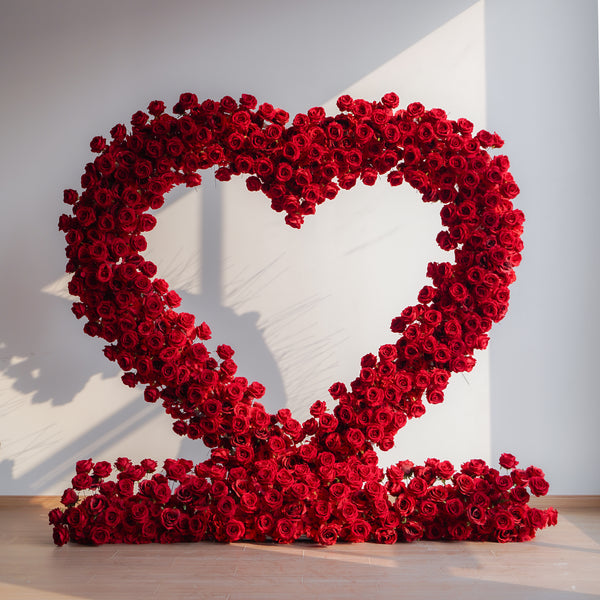 Red Heart: Red Rose Artical Flower Heart Arch Wedding Party Decoration