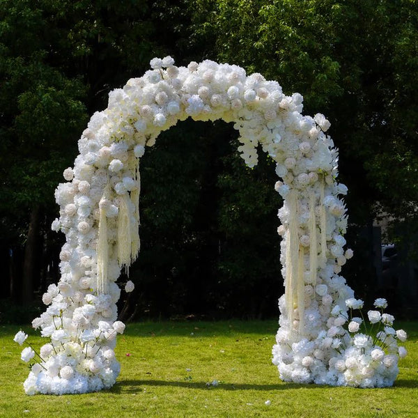 Clio: White Flower Arch Wedding Party Events Backdrop Decoration